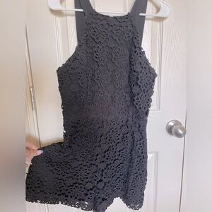 A black, flower print romper!